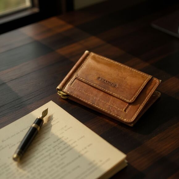 Men's Trifold Dollar Clip Wallet - Picture 1 of 9